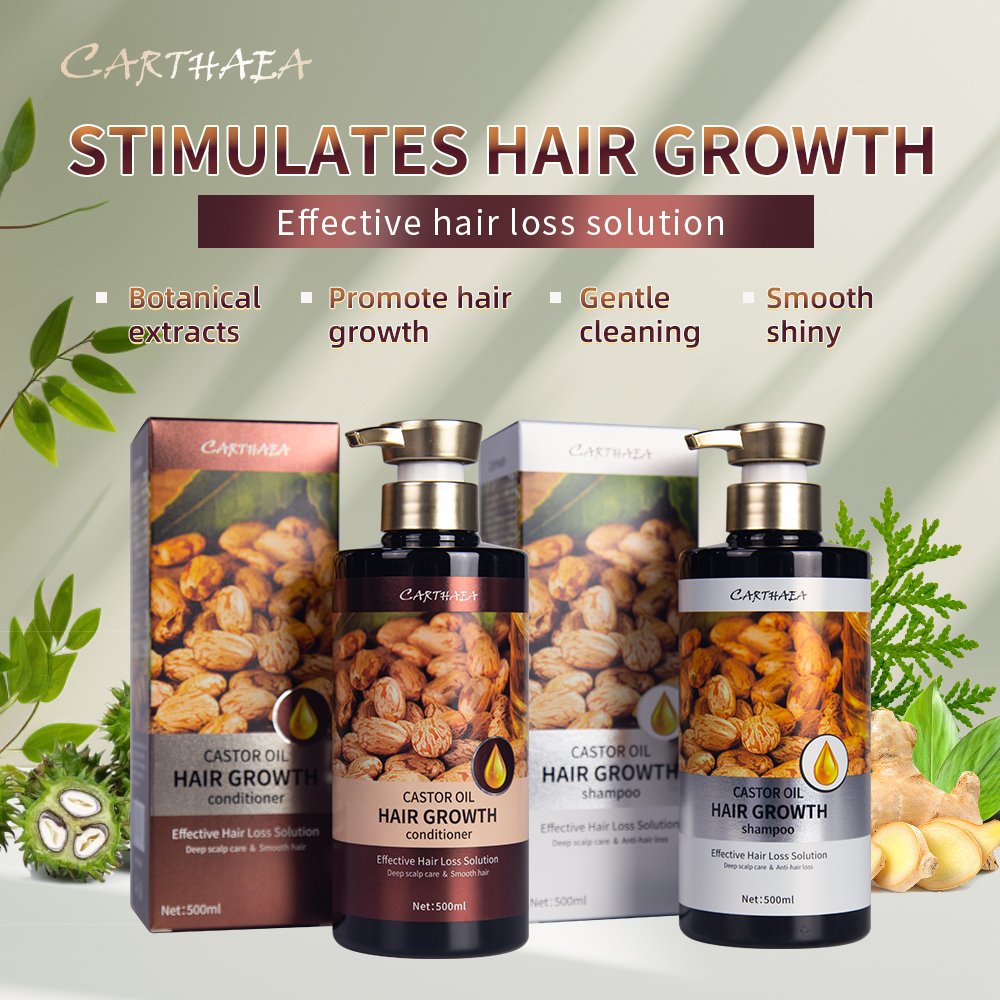 Private Label Shampoo and Conditioner Set Hair Growth Biotin anti-hair Loss Organic Ginger castor oil shampoo hair growth
