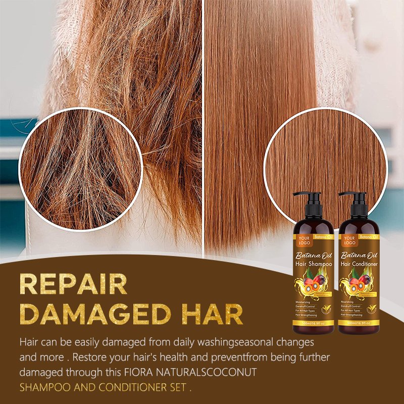Private Label Hair Care Set Raw Batana Oil Butter Hair Growth Treatment Sulfate Free Organic Batana Oil Shampoo And Conditioner