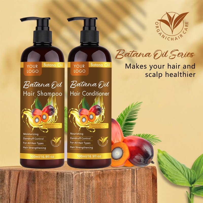 Private Label Hair Care Set Raw Batana Oil Butter Hair Growth Treatment Sulfate Free Organic Batana Oil Shampoo And Conditioner