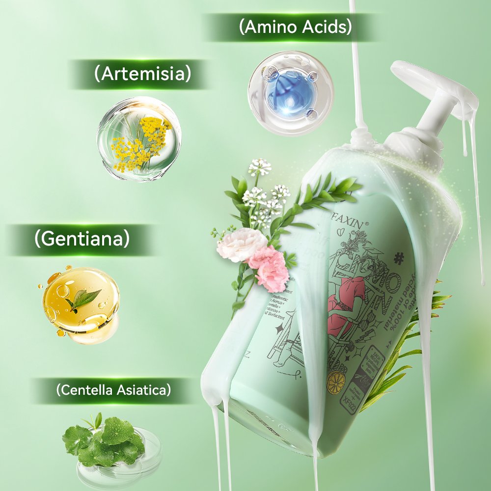 Natural hair grow hair loss organic ginger aloe vera rosemary essential mint tea tree oil shampoo for men and women