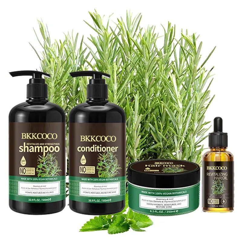 Korean Organic Natural Rosemary Hair Straightening Shampoo And Conditioner For Thinning Hair
