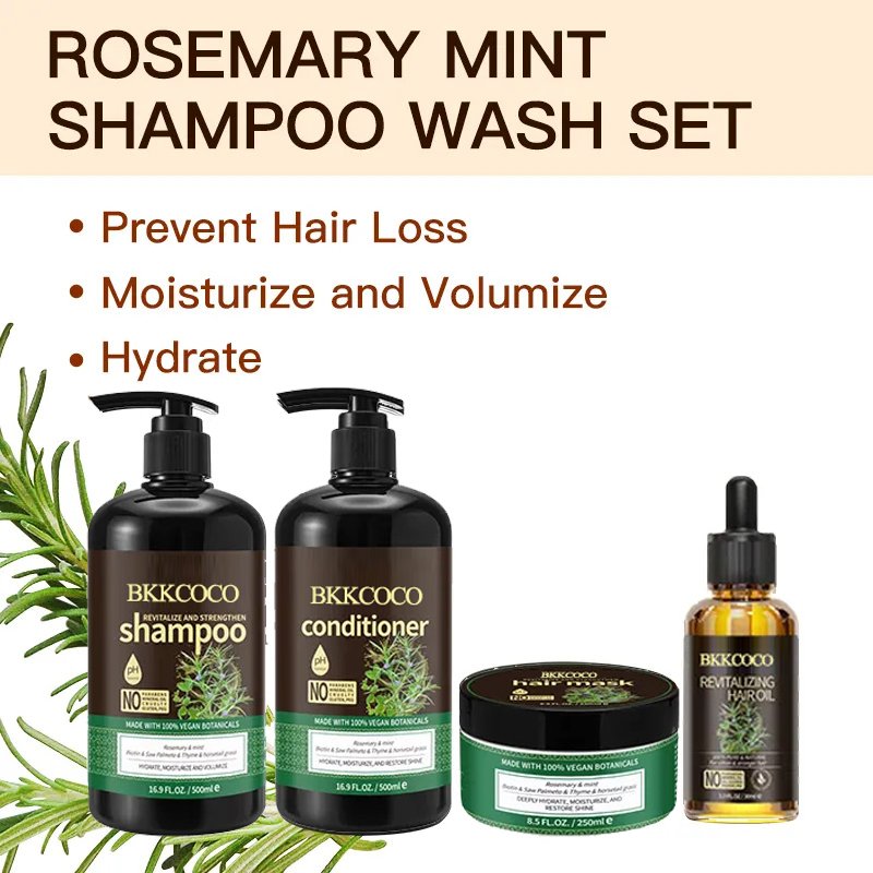 Korean Organic Natural Rosemary Hair Straightening Shampoo And Conditioner For Thinning Hair