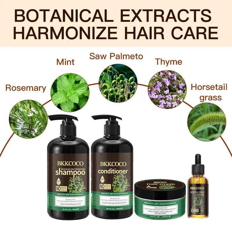Korean Organic Natural Rosemary Hair Straightening Shampoo And Conditioner For Thinning Hair