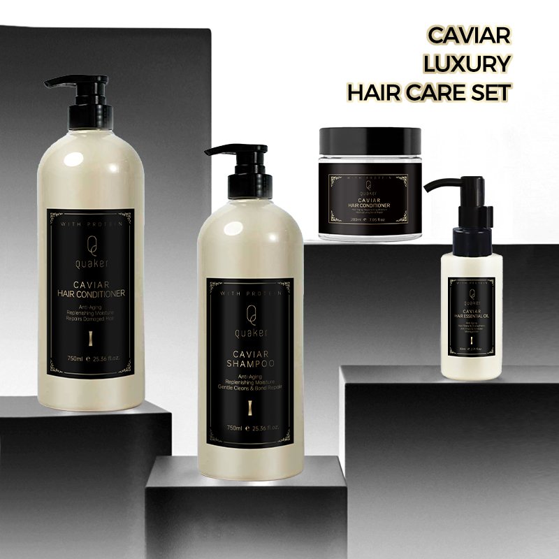 Qquaker Oem Private Label Sulfate Free Caviar Shampoo And Conditioner Hair Care Set Organic Keratin Hair Shampoo