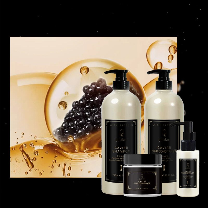 Qquaker Oem Private Label Sulfate Free Caviar Shampoo And Conditioner Hair Care Set Organic Keratin Hair Shampoo