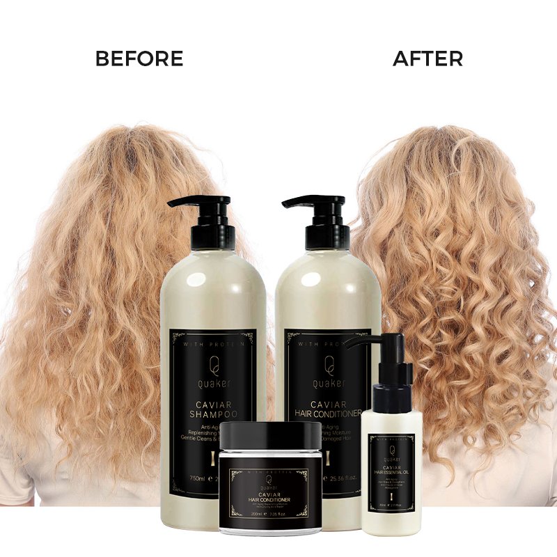 Qquaker Oem Private Label Sulfate Free Caviar Shampoo And Conditioner Hair Care Set Organic Keratin Hair Shampoo