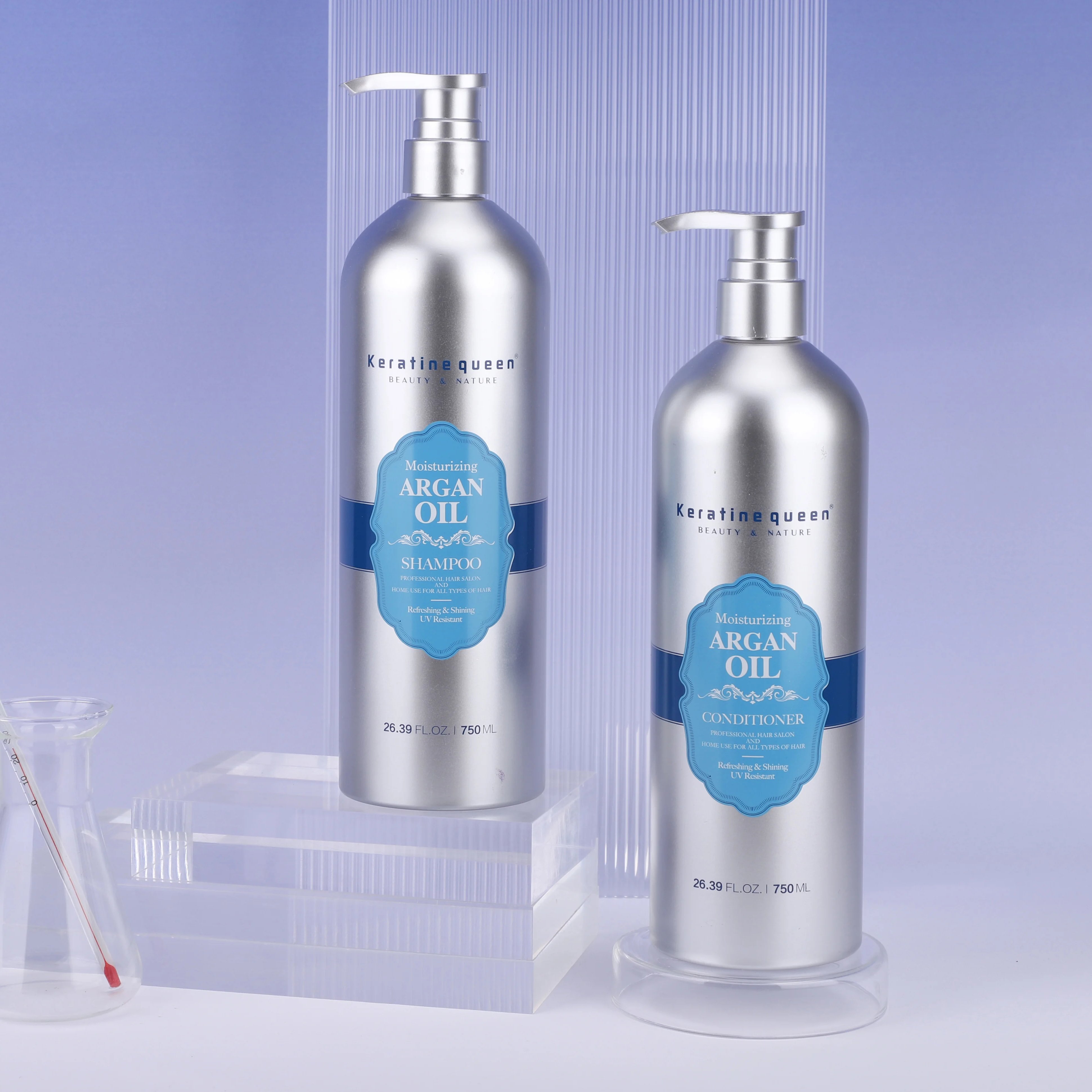 OEM Wholesale Natural Argan Oil Hair Shampoo and Conditioner Organic Smoothing Nourishing Damaged Hair Care Shampoo Set