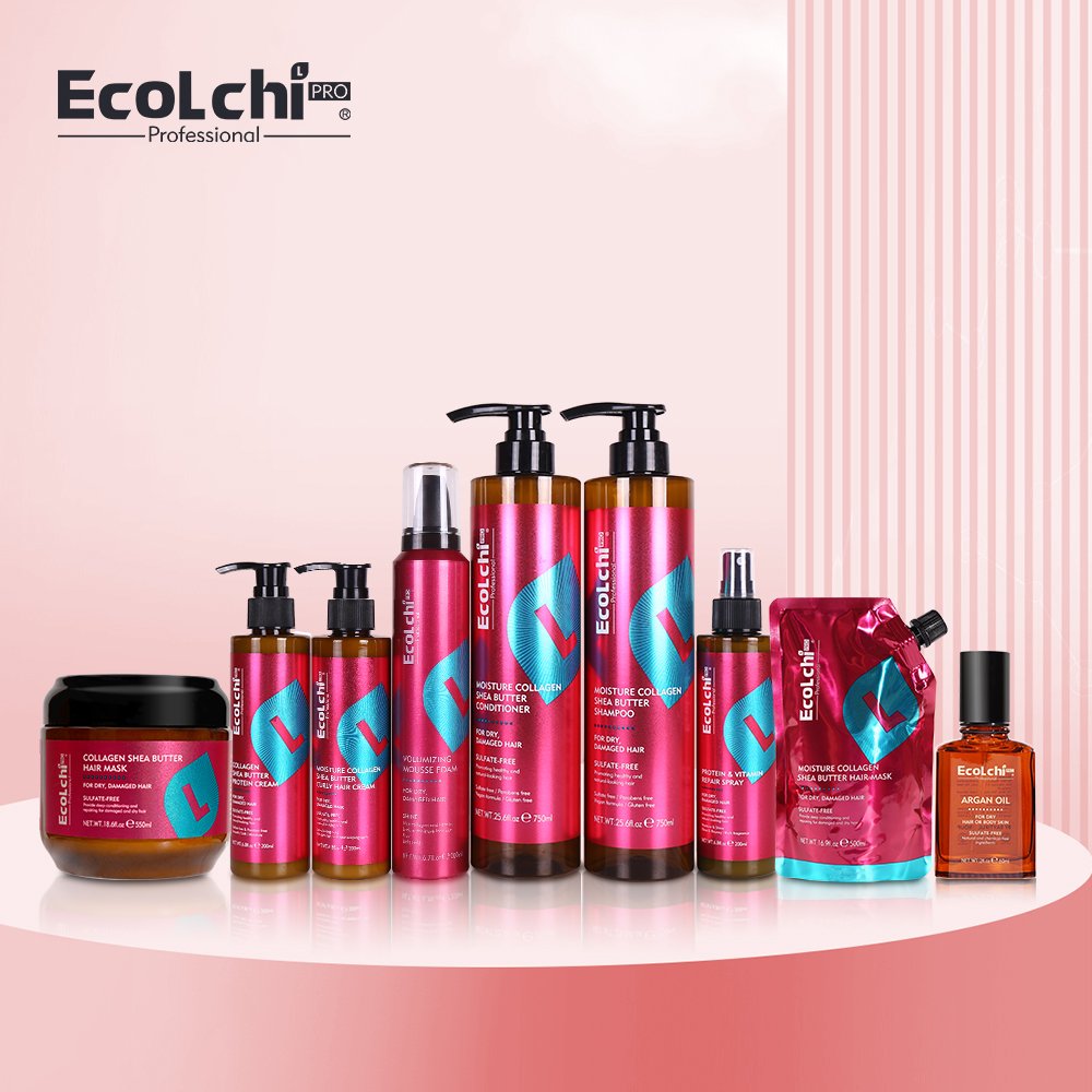EcoLchi Best Organic Natural Hair Care Argan Oil Growth Shampoo Conditioner Hair Oil Spray Cream Mask Set Karseell Private Label