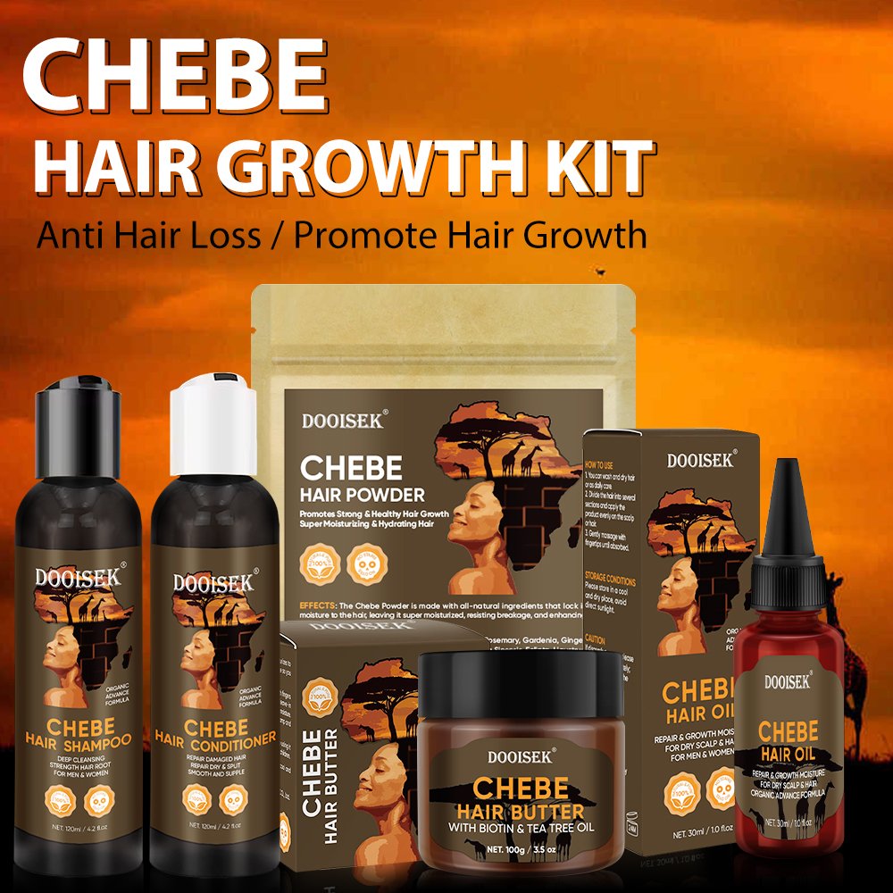 New Organic Moisturizing Chebe Powder Hair Growth Shampoo Thickening Hair Growth Oil Chebe Karkar Oil Hair Butter champues
