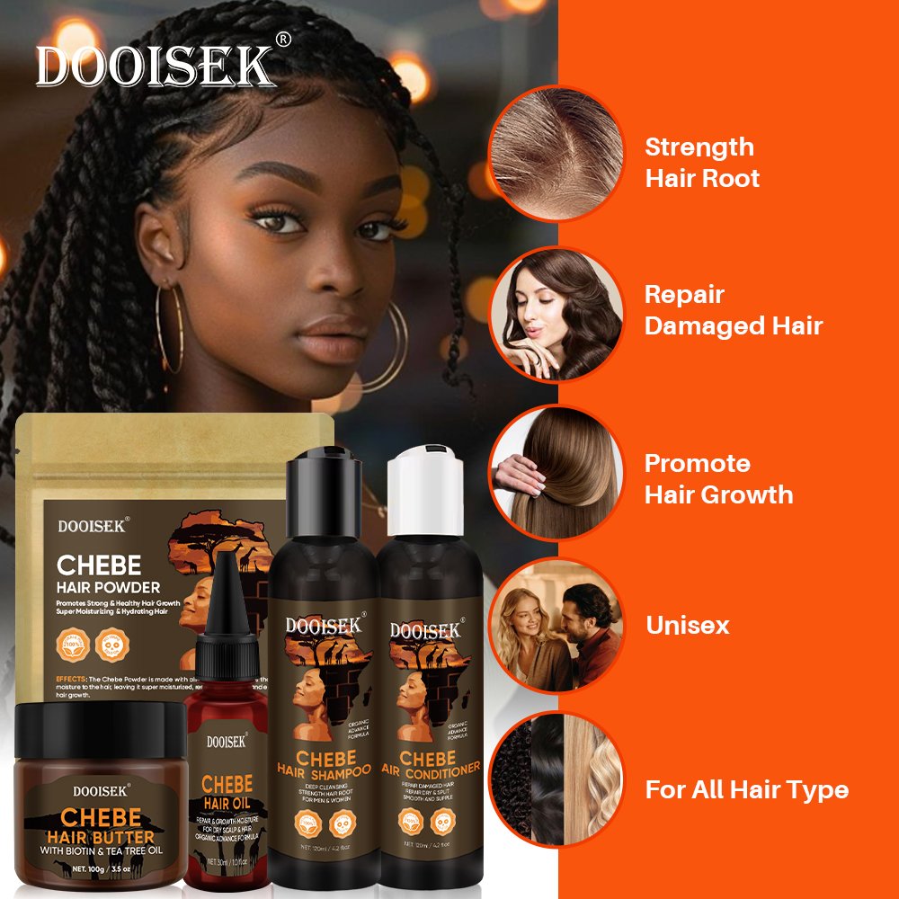 New Organic Moisturizing Chebe Powder Hair Growth Shampoo Thickening Hair Growth Oil Chebe Karkar Oil Hair Butter champues