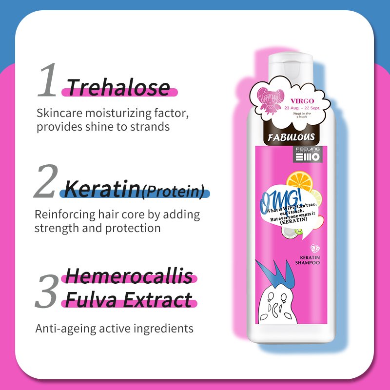 FEELING Emo Protein Shine Keratin Shampoo Improves Hair Shine And Manageability Luminescent Brazilian 300ml