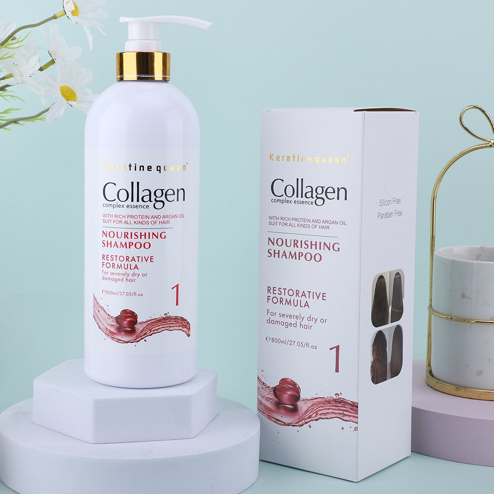 Private Label 800ml Collagen Complex Essence Hair Care Set Shampoo Conditioner for Hair Repair