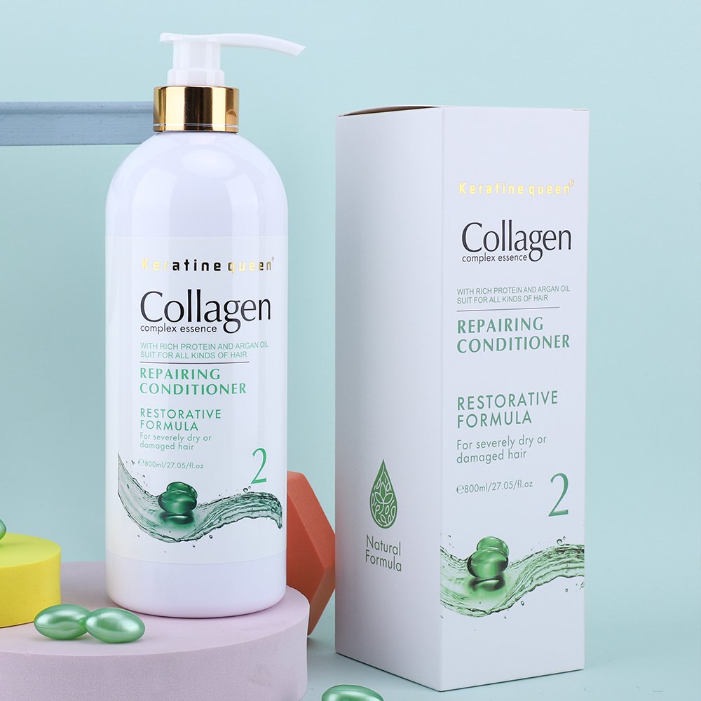 Private Label 800ml Collagen Complex Essence Hair Care Set Shampoo Conditioner for Hair Repair