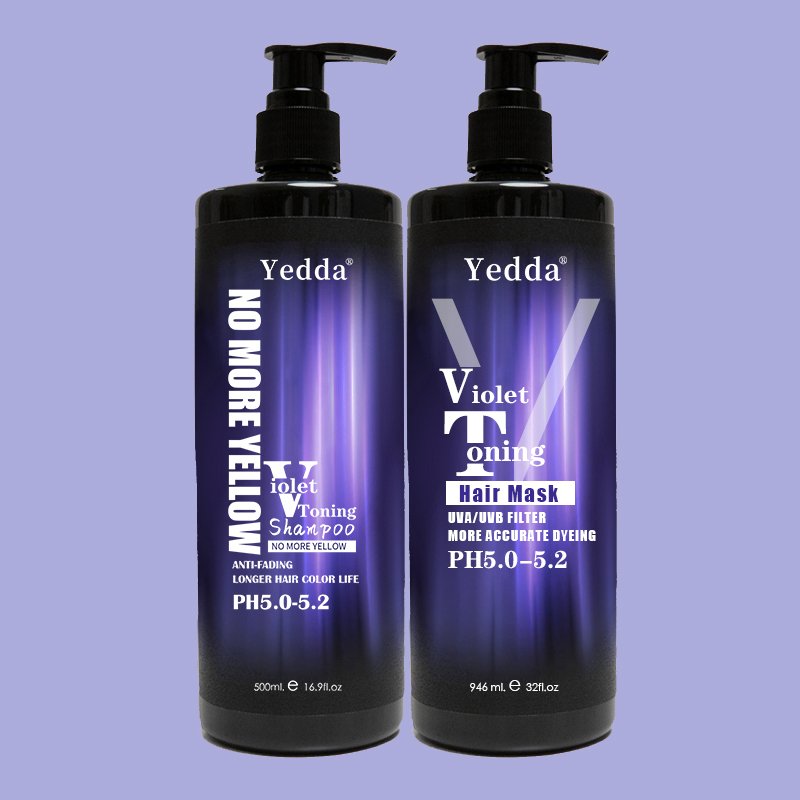 Private Label Natural Organic Hair Anti- Brassy Dye Color Treatment Silver Purple Hair Shampoo