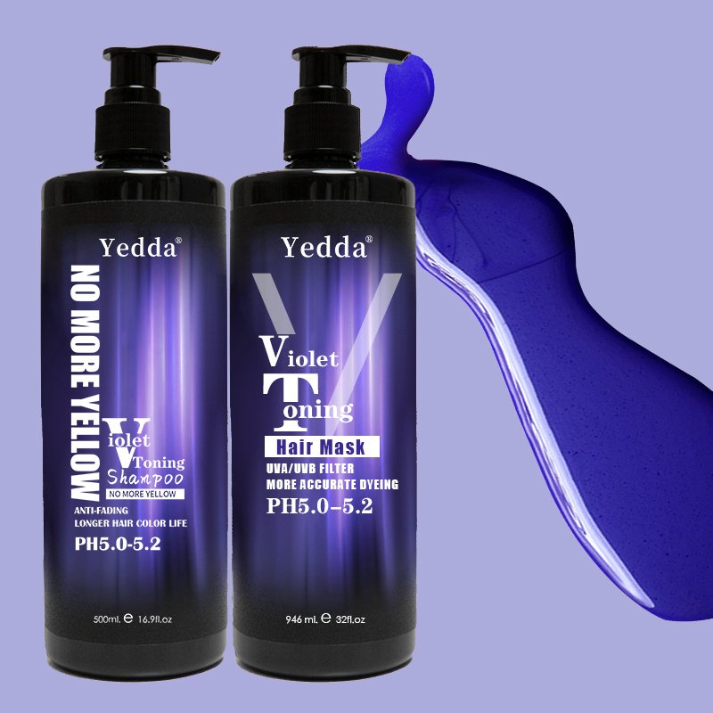 Private Label Natural Organic Hair Anti- Brassy Dye Color Treatment Silver Purple Hair Shampoo