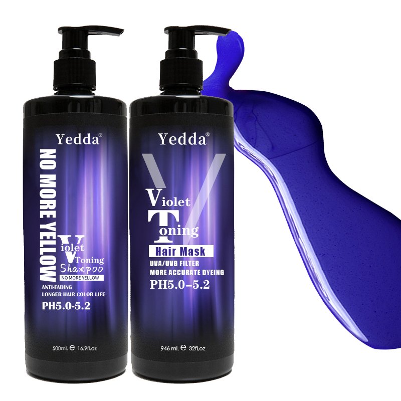 Private Label Natural Organic Hair Anti- Brassy Dye Color Treatment Silver Purple Hair Shampoo
