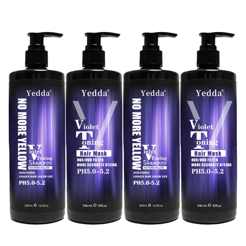 Private Label Natural Organic Hair Anti- Brassy Dye Color Treatment Silver Purple Hair Shampoo