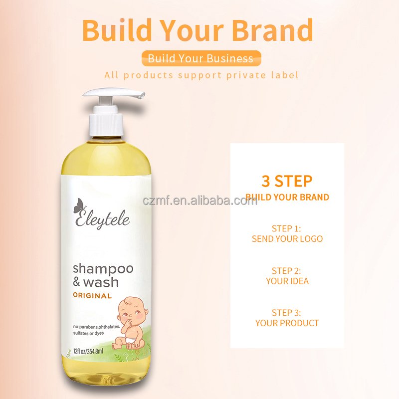 Private Label Gentle Daily Moisturizing Baby Care Hair Shampoo For Kids Hair Products Conditioner Baby Shampoo