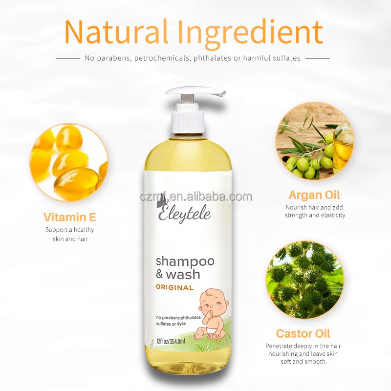 Private Label Gentle Daily Moisturizing Baby Care Hair Shampoo For Kids Hair Products Conditioner Baby Shampoo