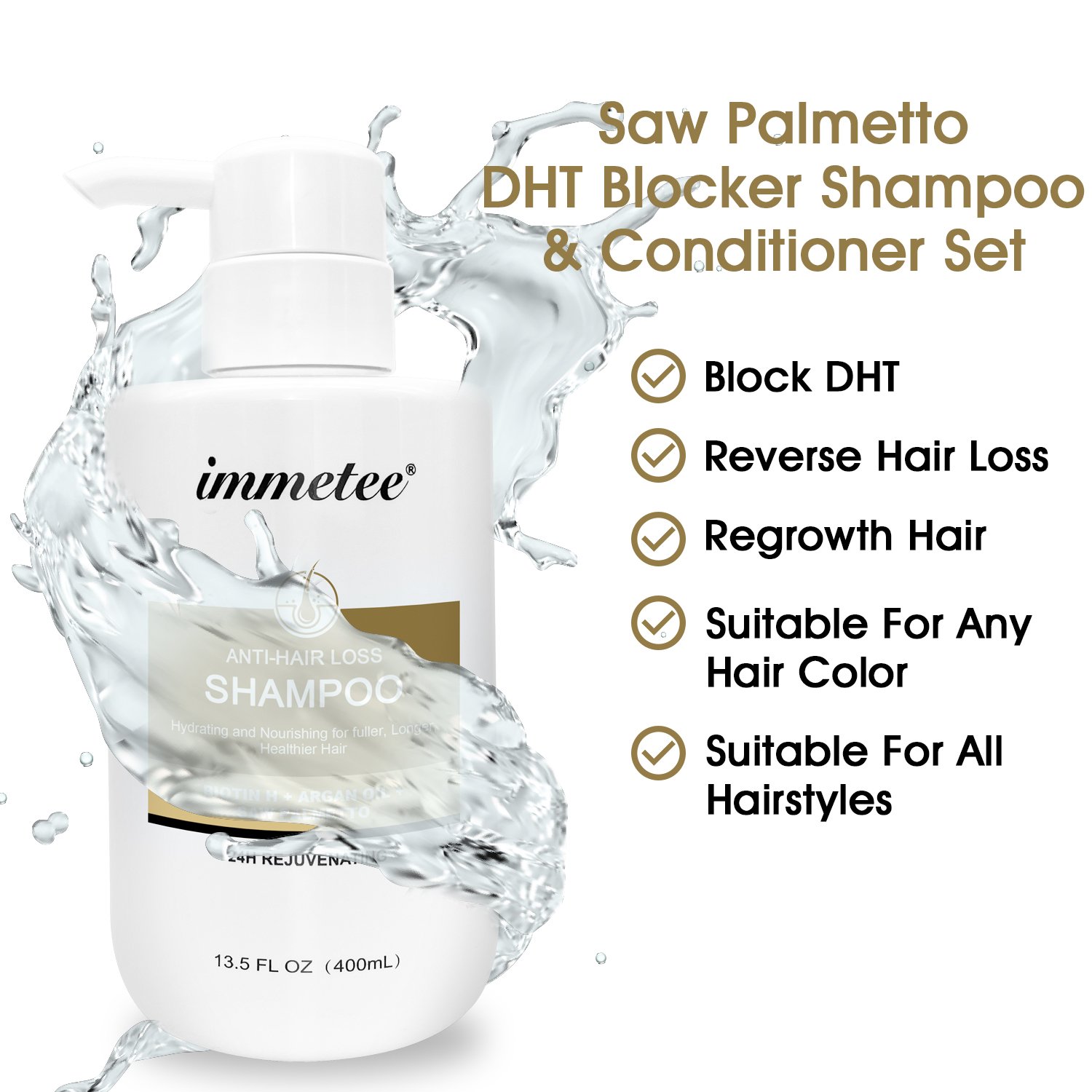 OEM/ODM Hair Growth Sulfate Free Hair Loss Prevention DHT Blocker Anti-Hair Loss Shampoo and Conditioner Kit