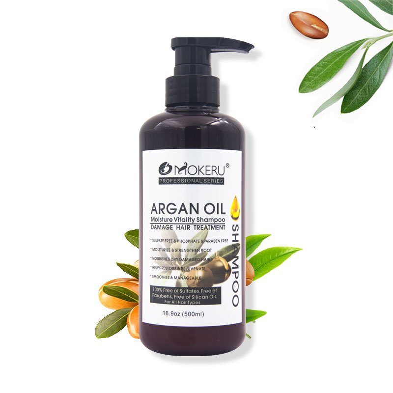 Wholesale Customize Mokeru 500ml Argan Oil Morocco Hair Shampoo and Conditioner Hair Mask set for Women Hair Care Treatment