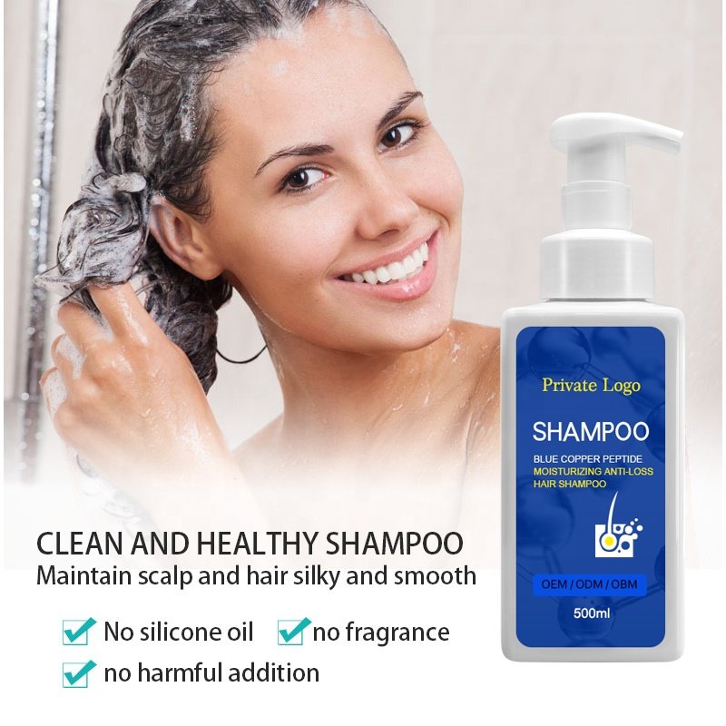 Ready to ship Blue Copper Peptide Ghk-cu Natural Prevent Hair Loss Shampoo and Conditioner Kits