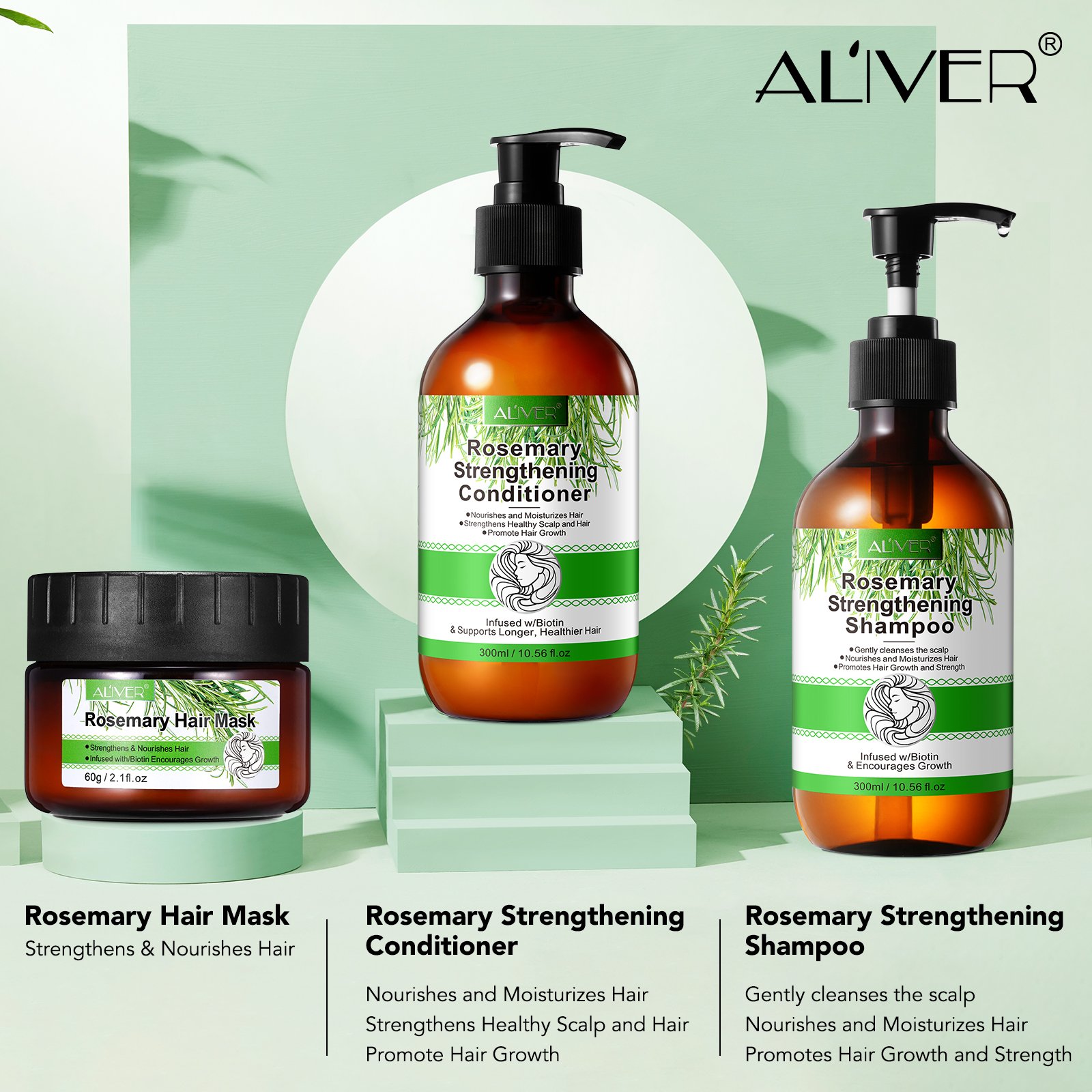 Popular Natural Organic Vegan Rosemary Oil Shampoo Sulphate Free Biotin Collagen Rosemary Mint Hair Shampoo and Conditioner