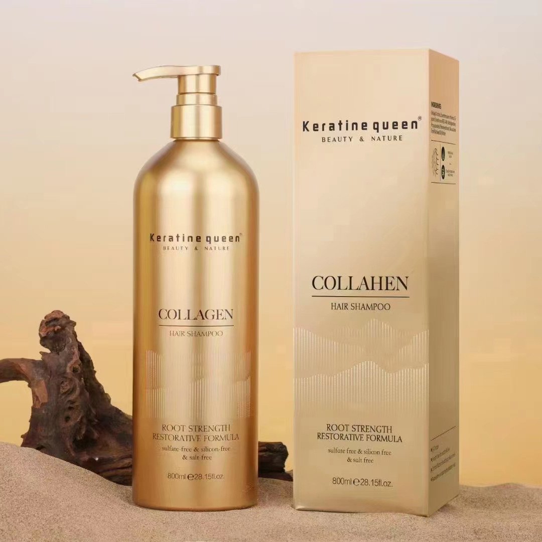 Custom Private Label Smooth 800ml Collagen Keratin Organic Herbal best seller collagen stronger hair growth shampoo
