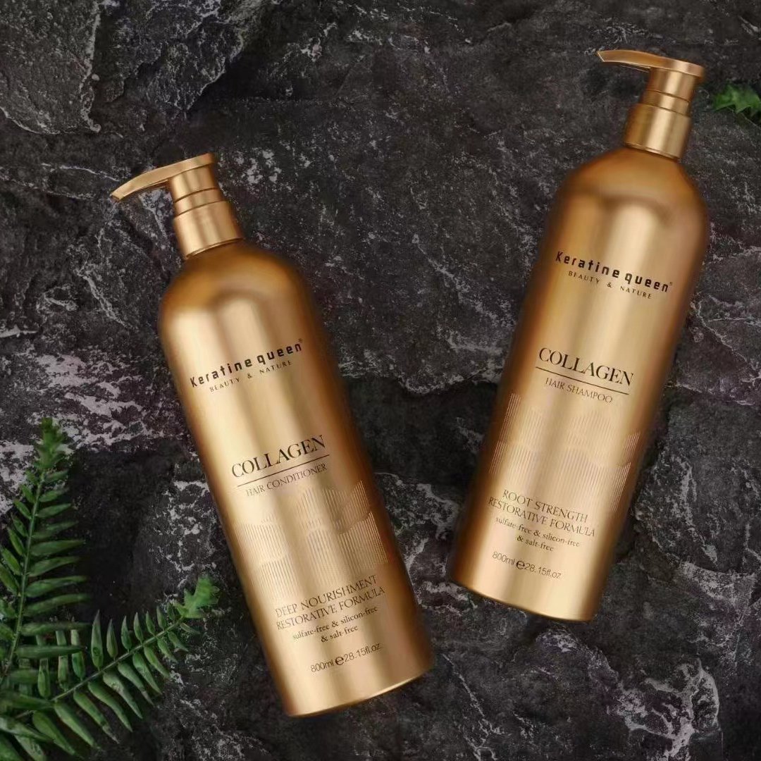 Custom Private Label Smooth 800ml Collagen Keratin Organic Herbal best seller collagen stronger hair growth shampoo