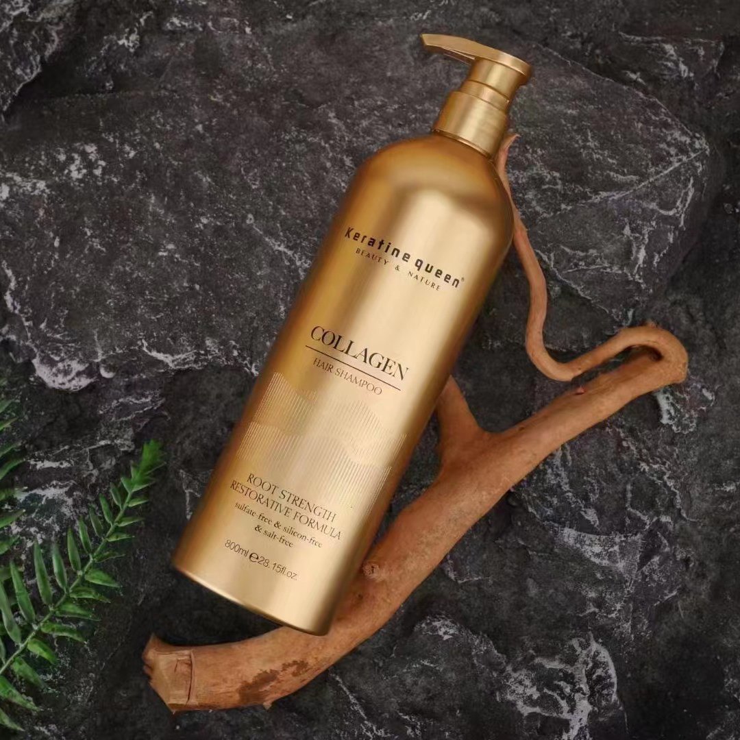 Custom Private Label Smooth 800ml Collagen Keratin Organic Herbal best seller collagen stronger hair growth shampoo