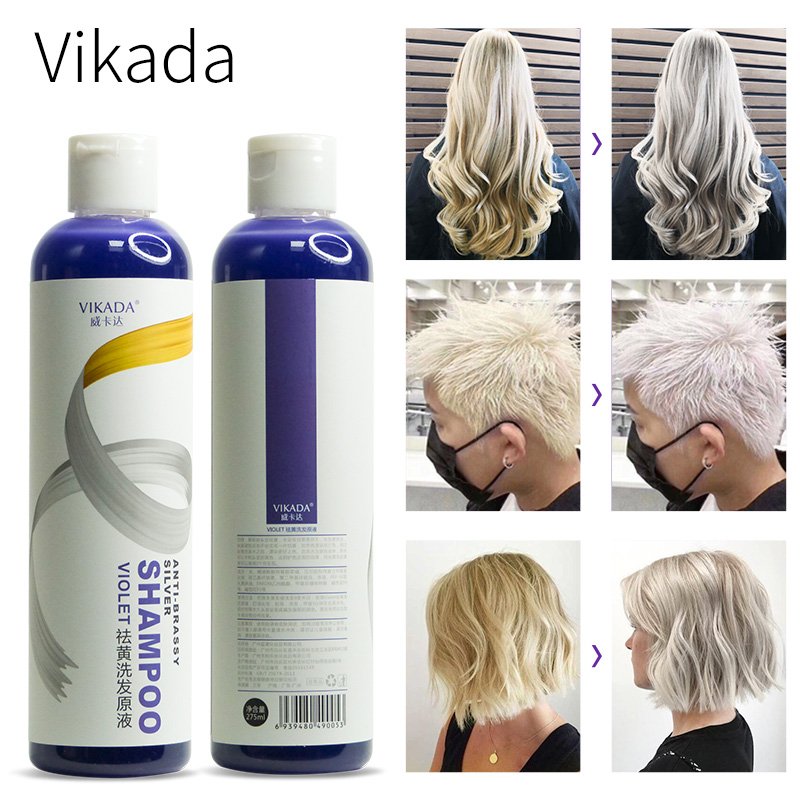 Purple Shampoo Silicone Free Sulfate Free Silver Shampoo Repairing Anti Brass Silver Hair for Blond Hair