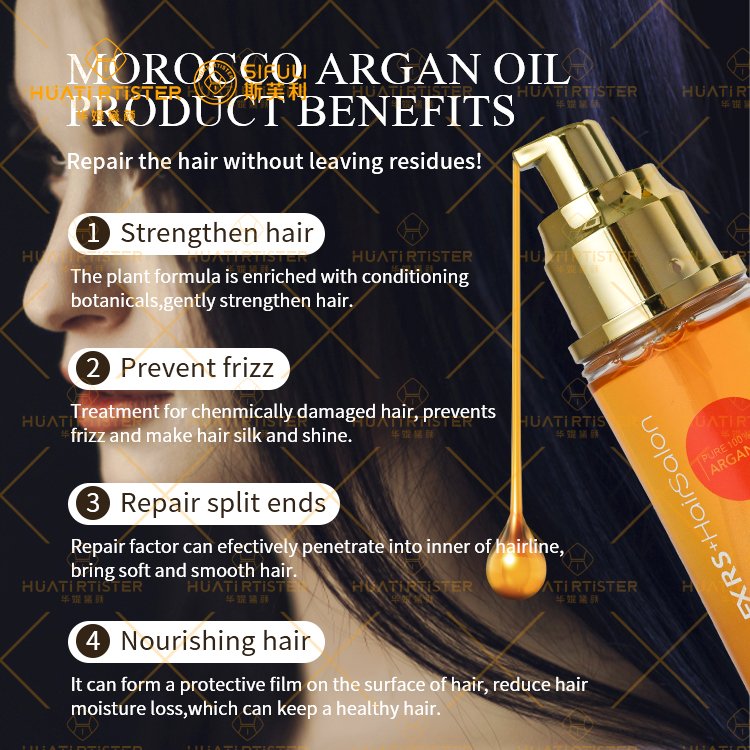Huati Sifuli OLEXRS pure 100% argan oil 500ml nourishing shampoo and repairing conditioner mask 80ml oil home hair salon