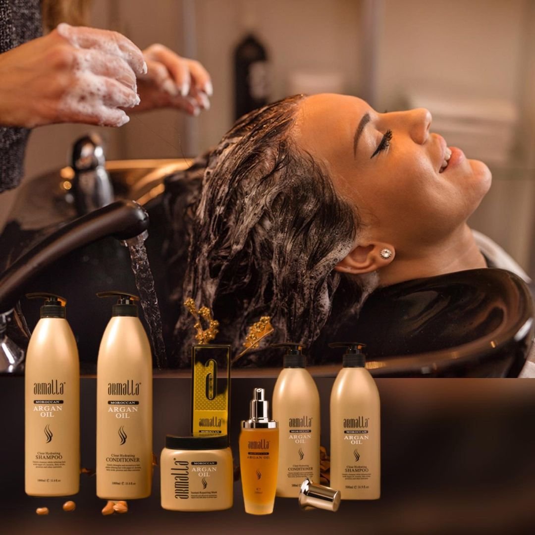 Armalla Salon Champoo Product Best Curly Hair Moroccan Argan Oil Shampoo For Damage Hair