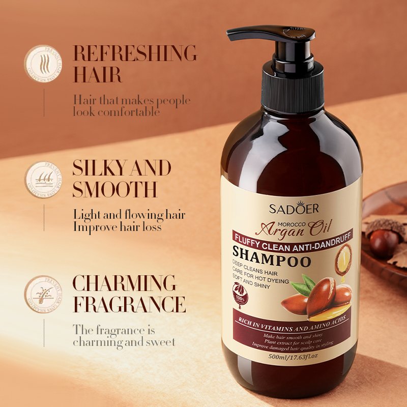 OEM ODM SADOER Organic argan oil Dandruff removal fluffy hair refreshing hair lotion shampoo