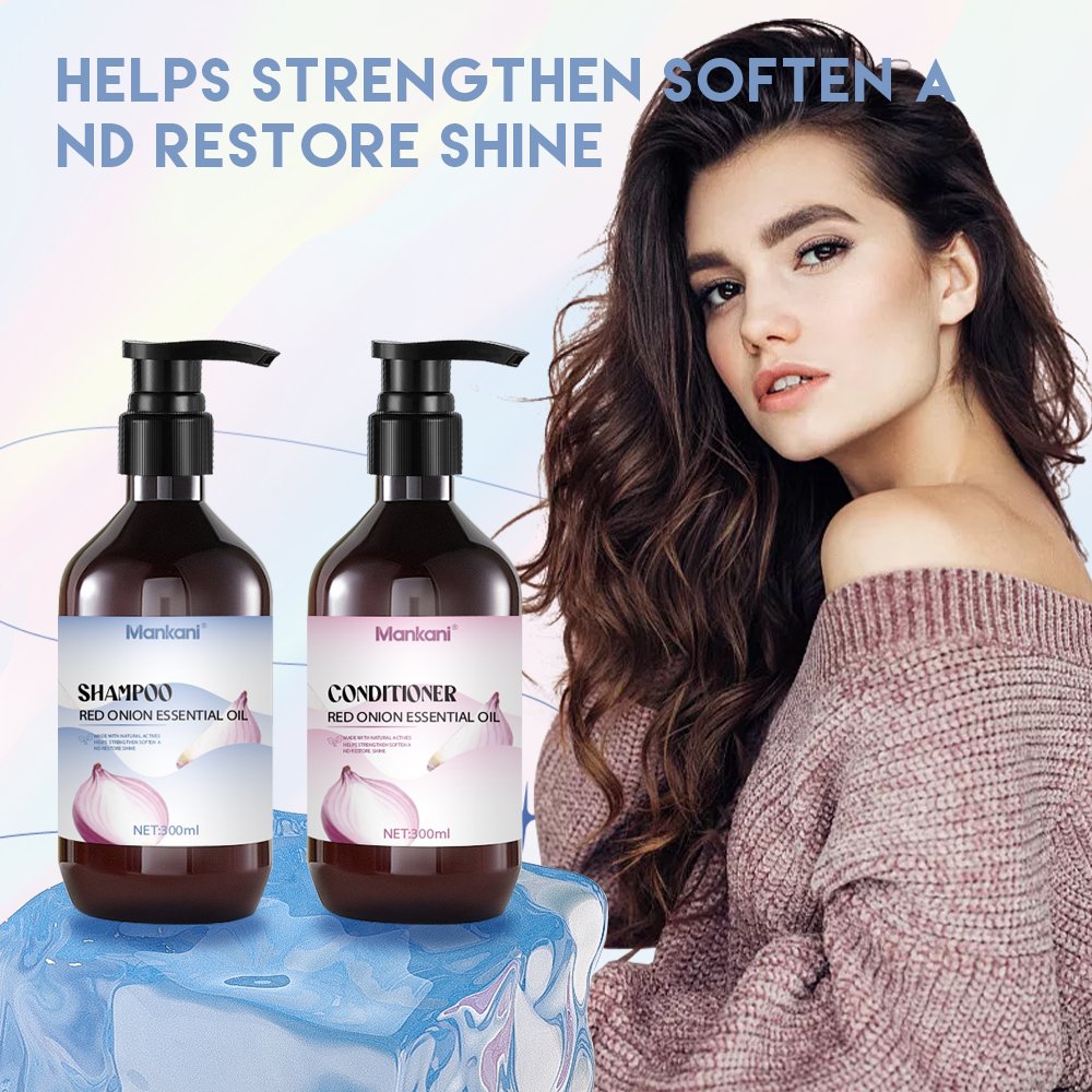 OEM Hair Care Product Anti-dandruff Red Onion Herbal Anti Hair Loss Hair Growth Shampoo And Conditioner Set