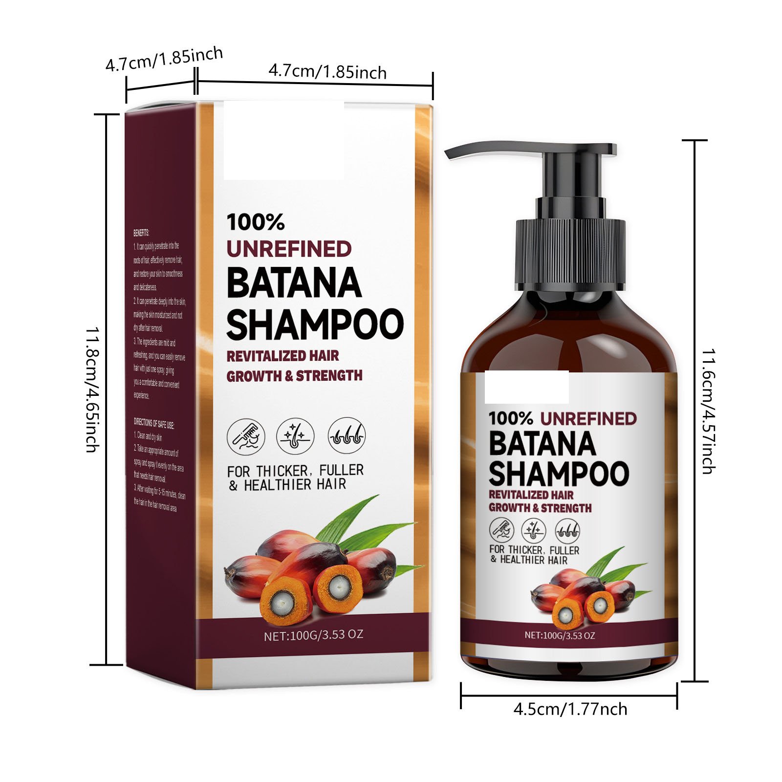 Batana Oil Hair Growth Shampoo Natural Hair Loss Shampoo and Conditioner for Thinning Hair for Women and Men