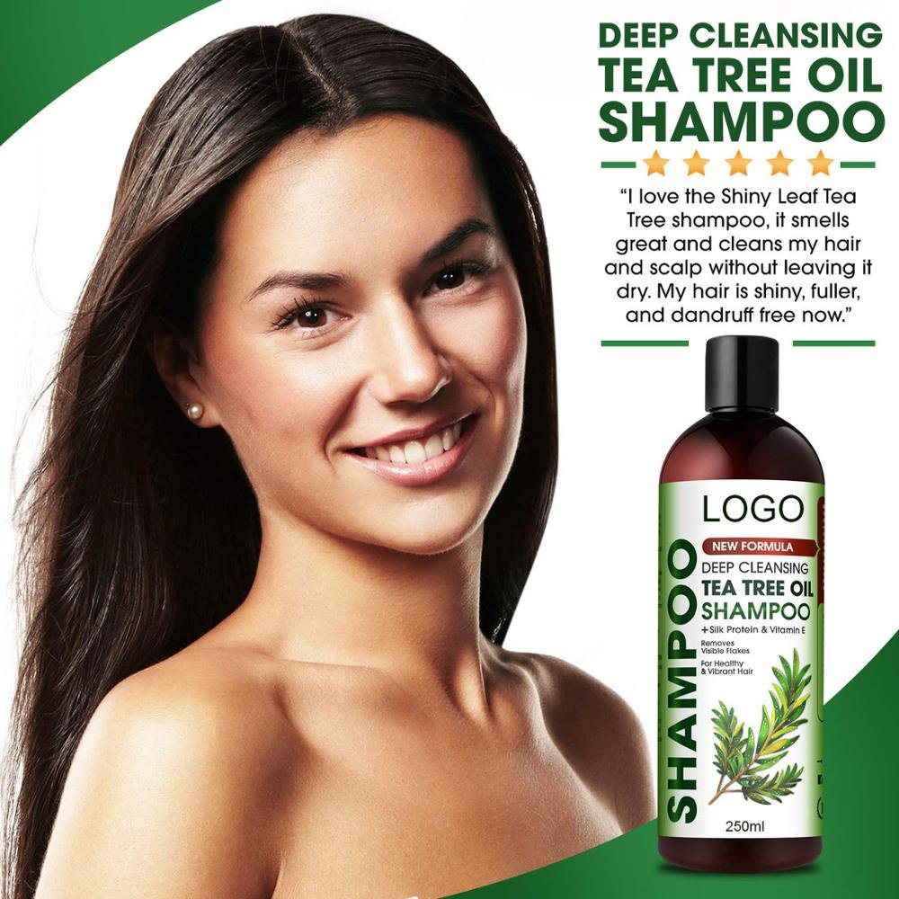 OEM Private Label Hair Care Anti-Dandruff Organic Tea Tree Oil Shampoo and Conditioner Set