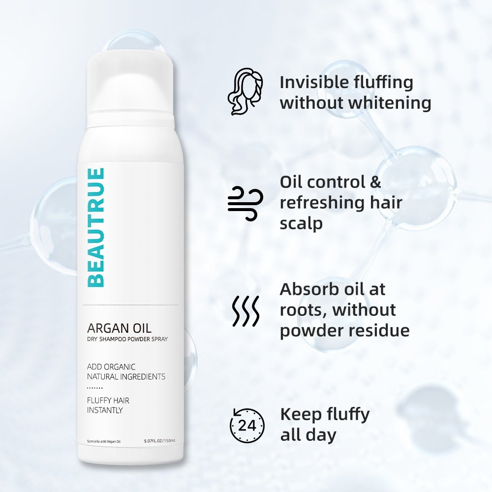 Low Moq eco Dry Shampoo Spray Powder All Hair Types Oil Control private label Organic Argan Oil fluffy Hair Spray Dry Shampoo