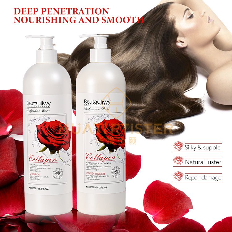 Huati Sifuli Beutauliwy Private Label Nourishing Pure Natural Bulgarian Rose Essential Oil 800ml Shampoo And Conditioner