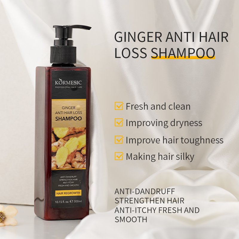 KORMESIC ODM OEM Organic Grow Hair Ginger Shampoo Anti Hair Loss Shampoo And Conditioner Natural Herbal Fast Hair Growth Shampoo