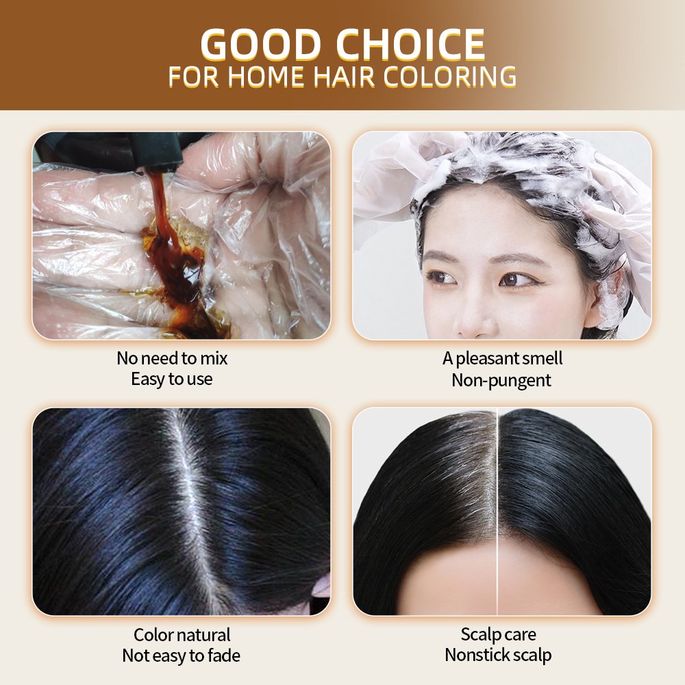 private label dyeing products meidu black hair dye shampoo 3 in 1 natural herbal permanent hair colorant hair dye shampoo