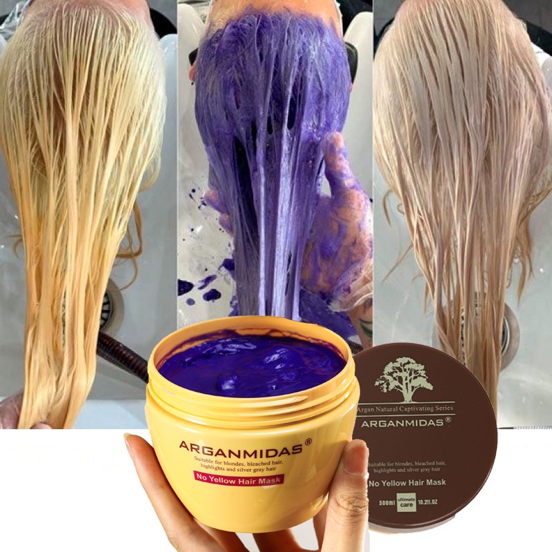Arganmidas Manufacturer Post Hair Dye Care Repair Color Damaged Hair Shiny No Yellow Silver Shampoo For Color Treated Hair