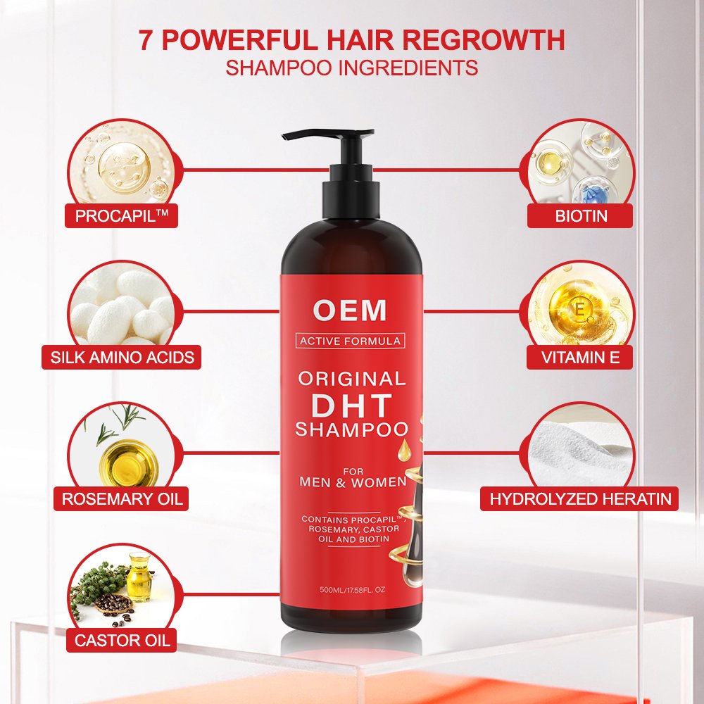 Hair Grow Products Private Label Biotin Rosemary Strengthens Weak And Thinning Oil Control Hair DHT Blocker Shampoo