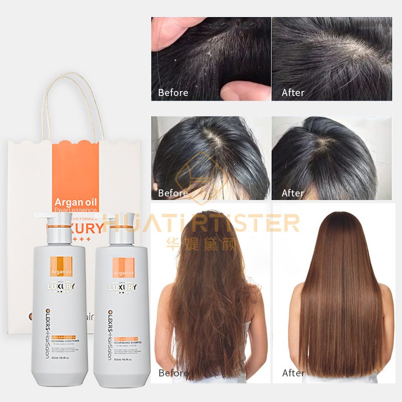 OLEXR 500ml hair argan oil hair collagen shampoo and conditioner with argan oil smooth mask moisture deep
