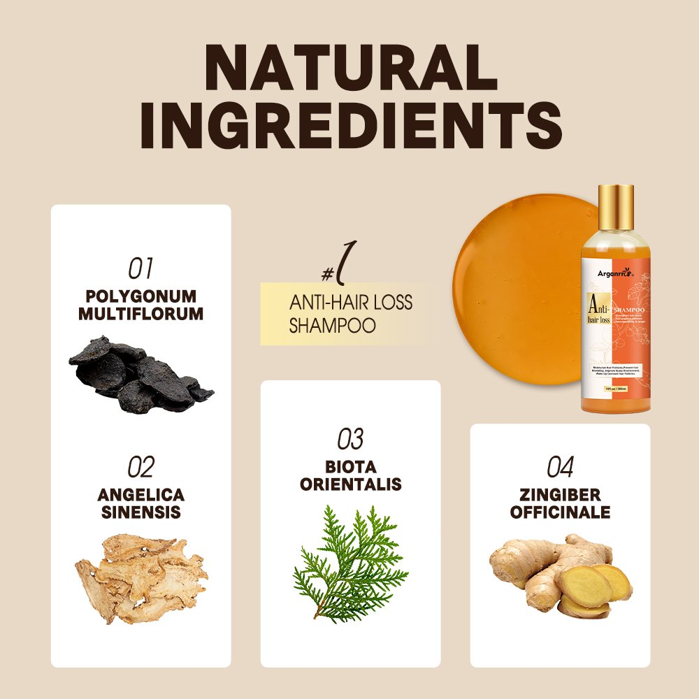 ARGANRRO Natural Organic Herbal Ingredients Hair Growth Serum Shampoo for Men and Women Nourishes The Scalp Strengthens