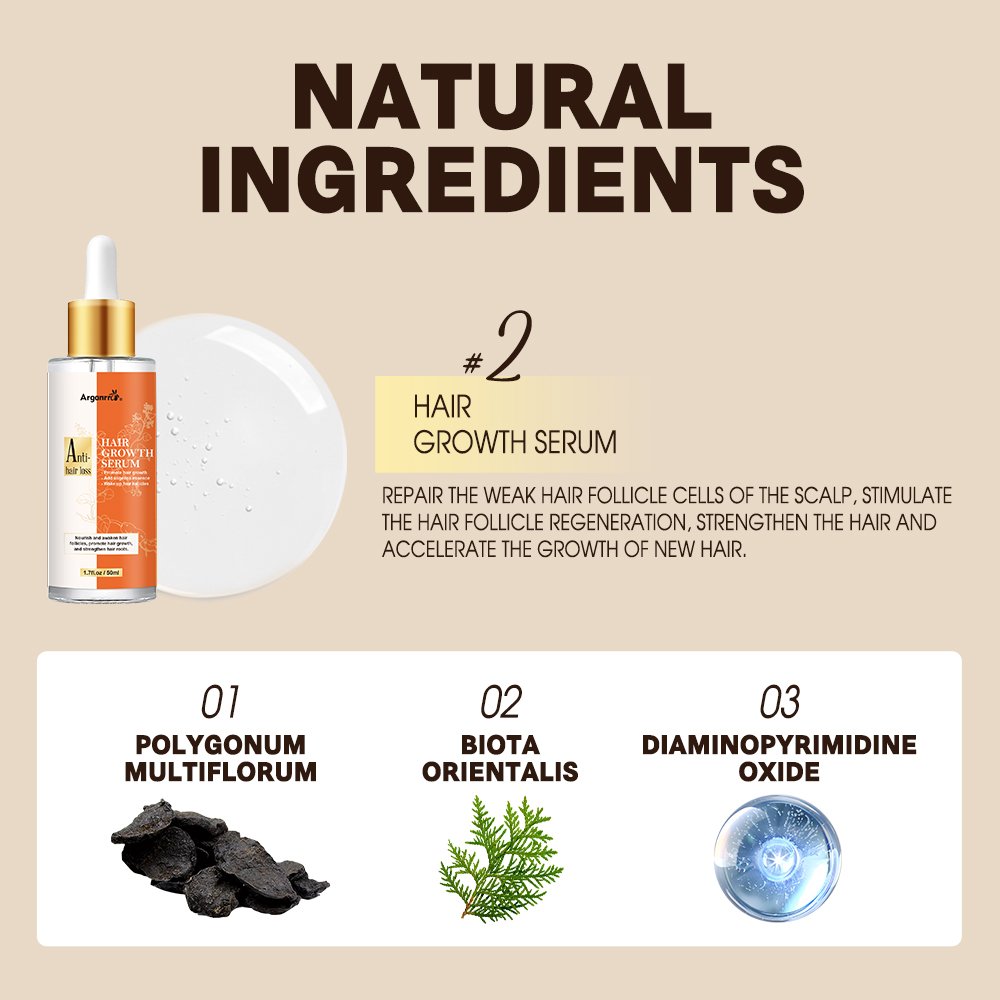 ARGANRRO Natural Organic Herbal Ingredients Hair Growth Serum Shampoo for Men and Women Nourishes The Scalp Strengthens