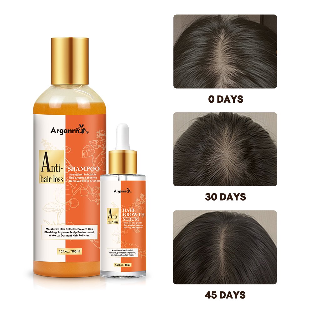 ARGANRRO Natural Organic Herbal Ingredients Hair Growth Serum Shampoo for Men and Women Nourishes The Scalp Strengthens