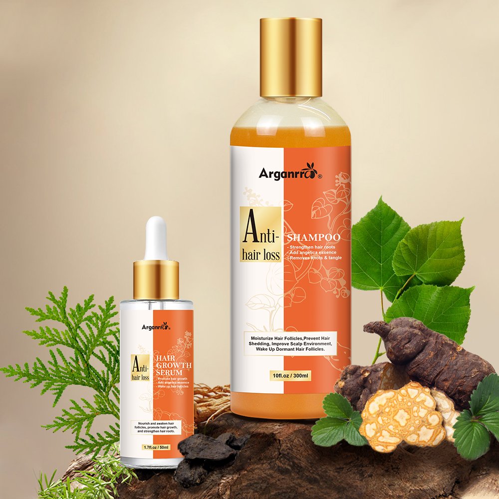 ARGANRRO Natural Organic Herbal Ingredients Hair Growth Serum Shampoo for Men and Women Nourishes The Scalp Strengthens