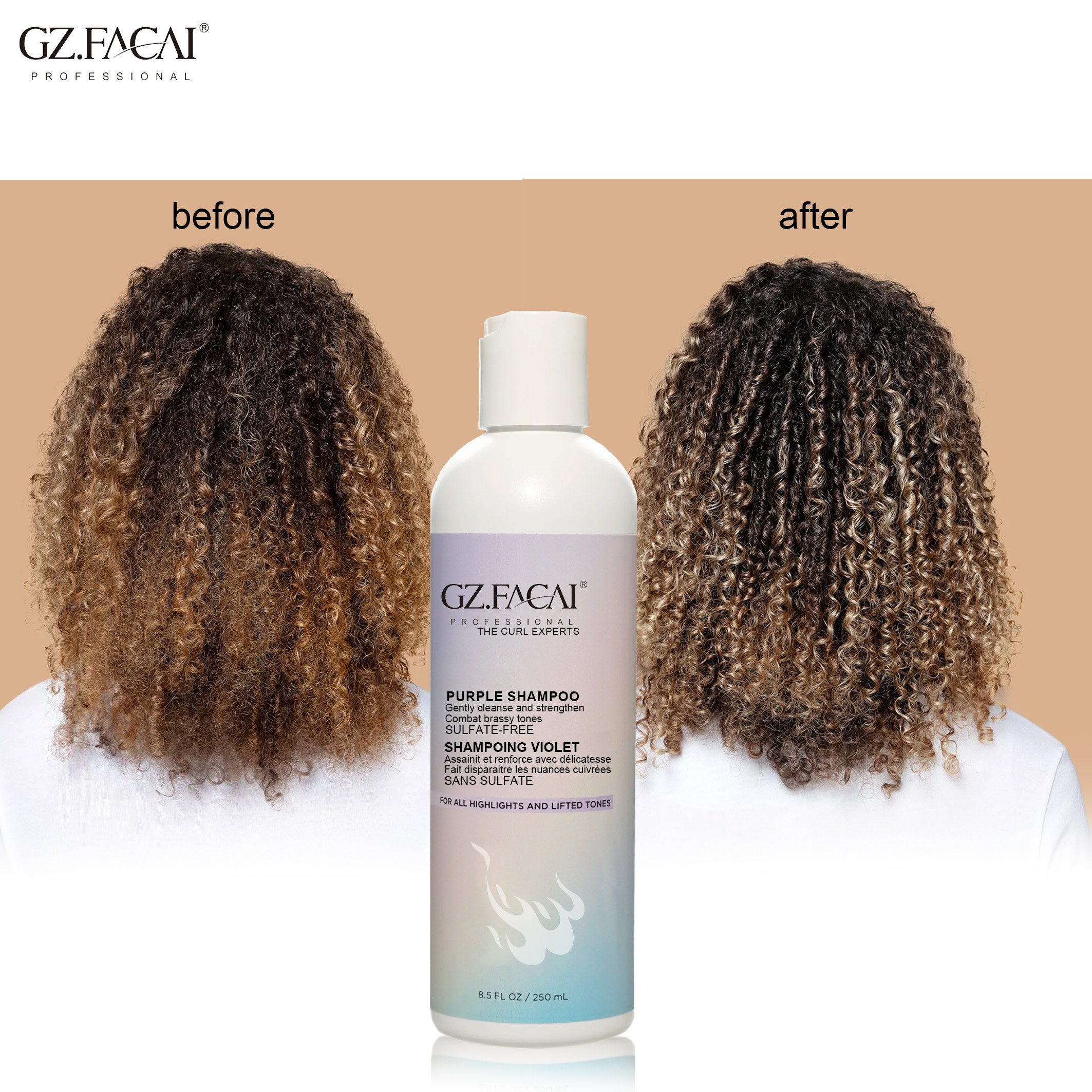 Salon Professional Use Sulfate Free Purple Shampoo For Blonde Hair Color Protecting Remove Yellow Anti Brass Purple Shampoo