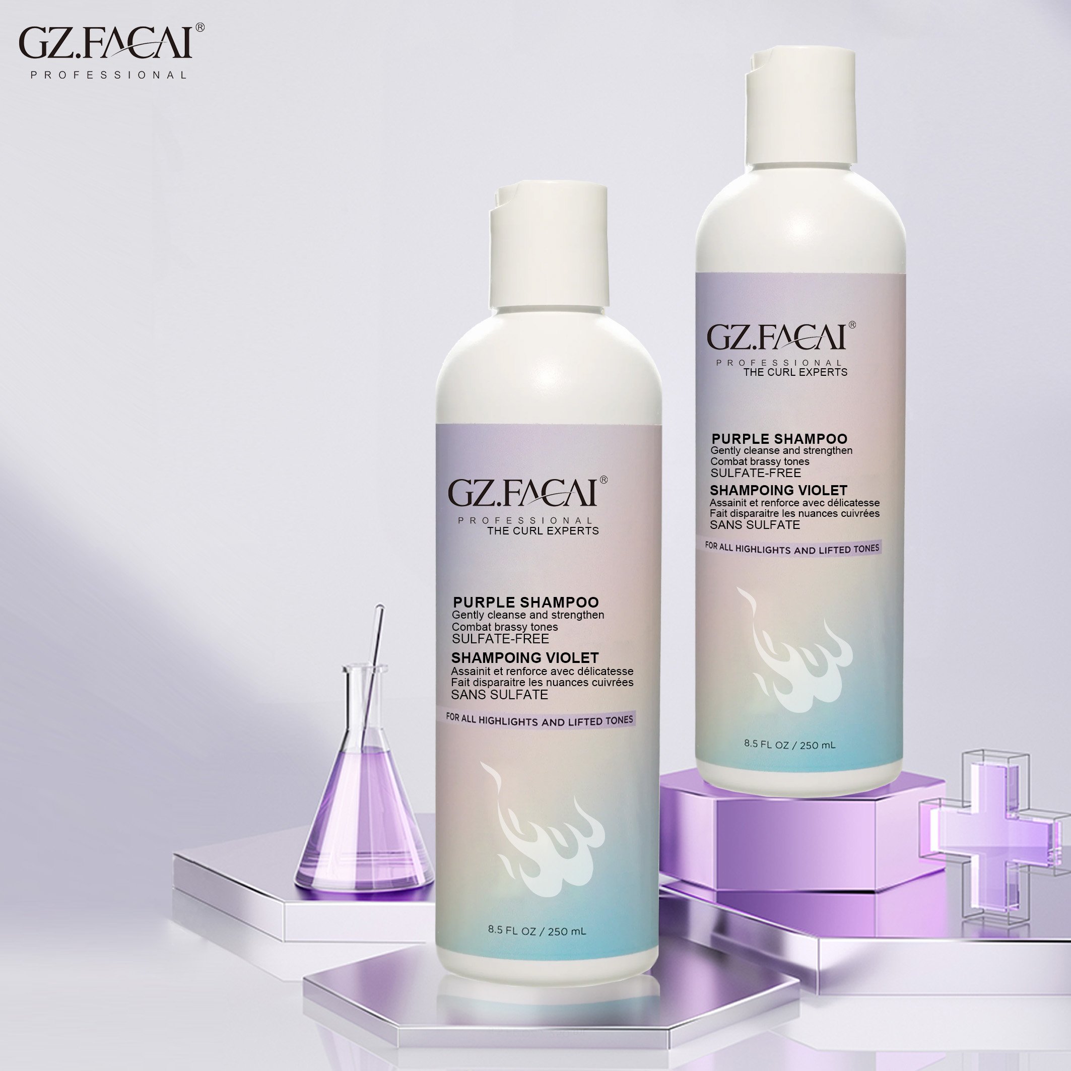 Salon Professional Use Sulfate Free Purple Shampoo For Blonde Hair Color Protecting Remove Yellow Anti Brass Purple Shampoo
